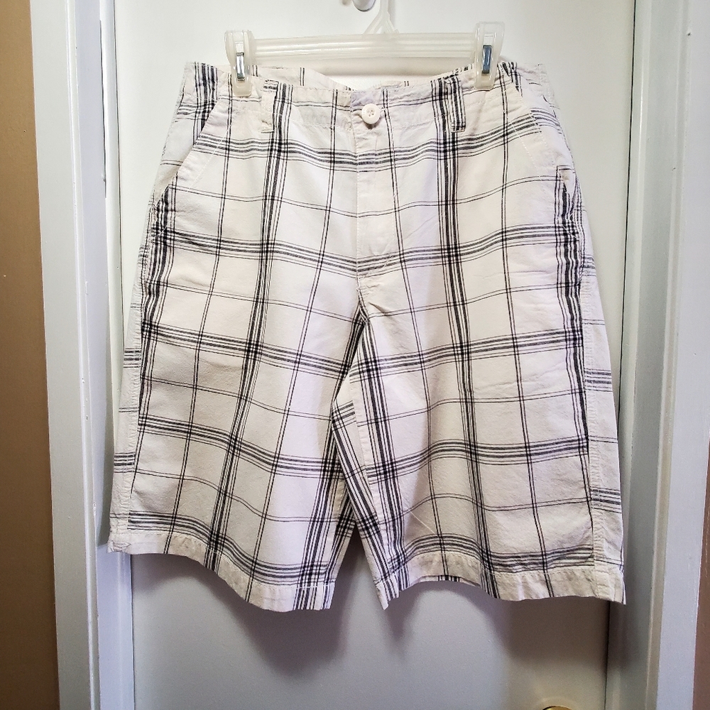 Mens Shorts Suko Cargo Size 32 Cotton White Grey Striped